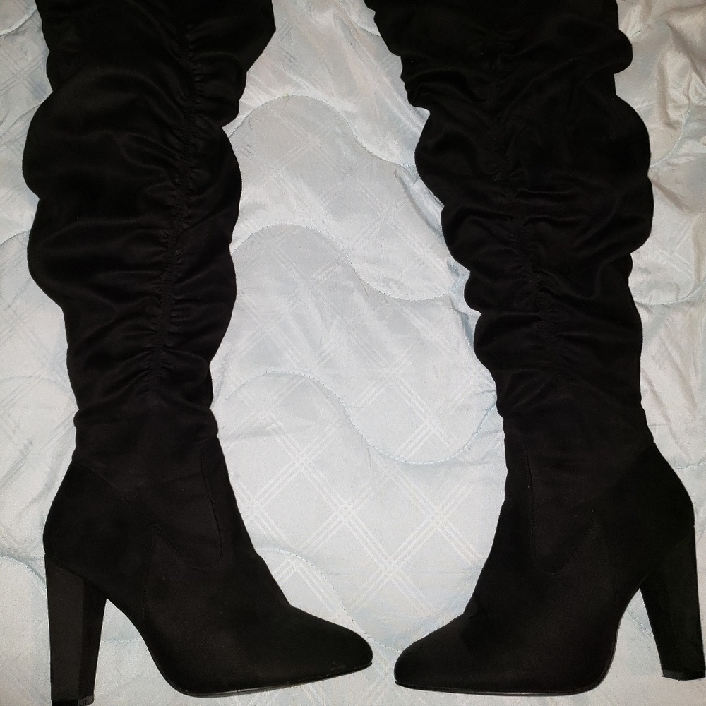 Knee high heel boots
